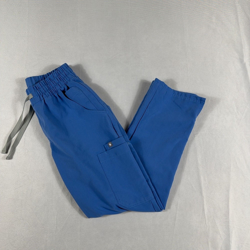 Figs Scrub Pants Womens Small Blue Cargo Technical Collection 1001102‎ S/P